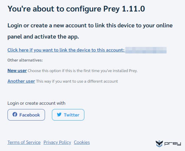 Ook voor Prey is een account noodzakelijk.