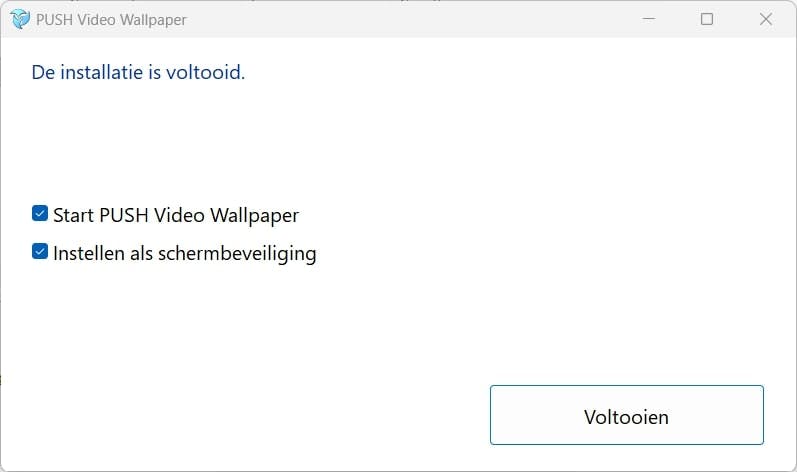 Selecteer zeker de optie Instellen als schermbeveiliging.